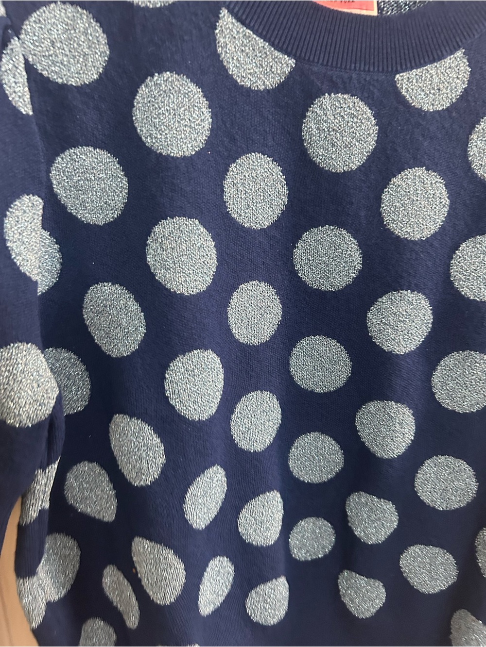 Kate Spade Seaside Dot Riverblue short sleeve sweater size medium - Picture 3 of 5